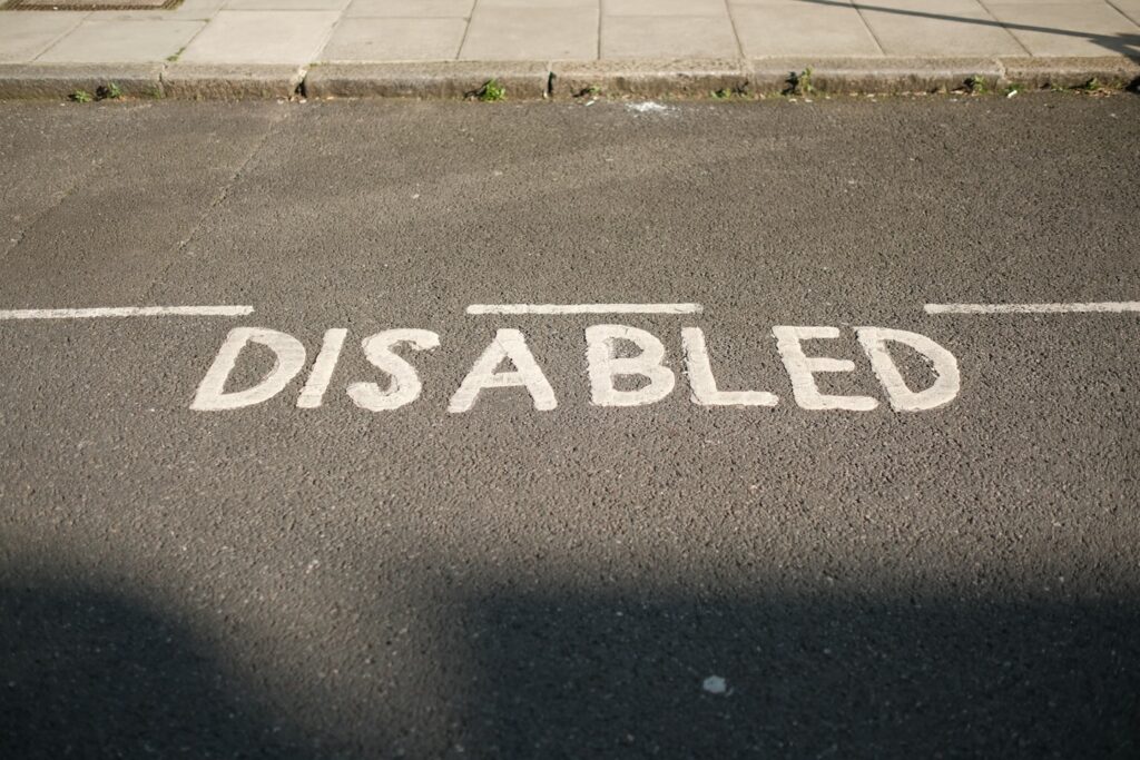 Disabled spray painted on concrete